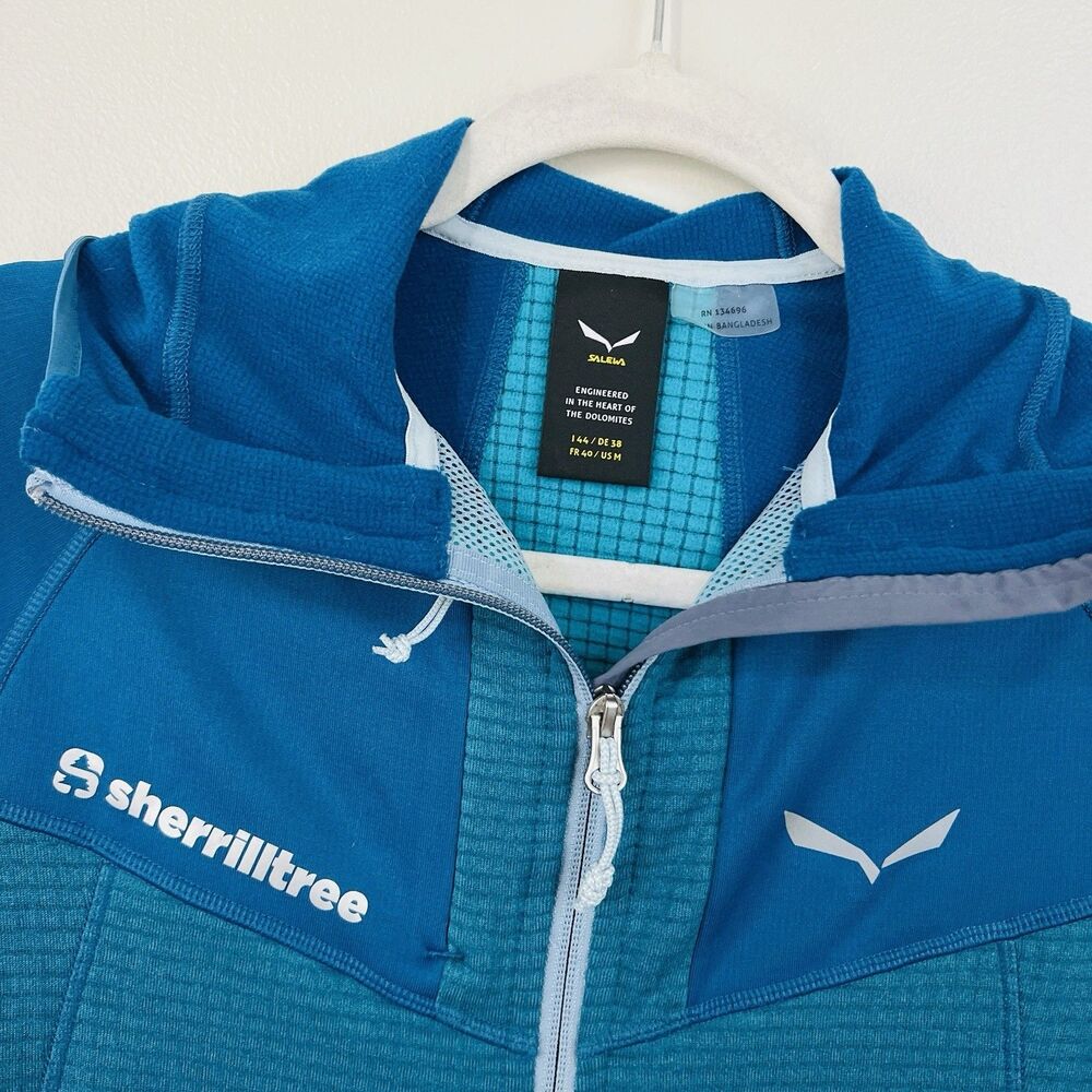 Salewa Pedroc Power Grid Hooded Fleece Jacket Speed Hiking Mountain Training Med - Picture 2 of 9